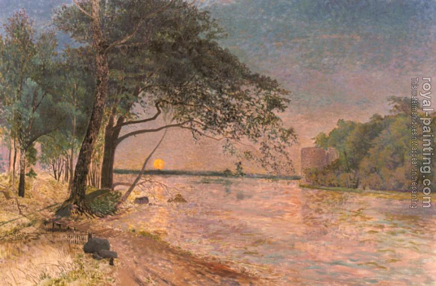 Alfred Wahlberg : View Of Kronenberg Castle At Sunset
